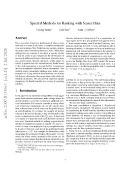 Spectral Methods for Ranking with Scarce Data