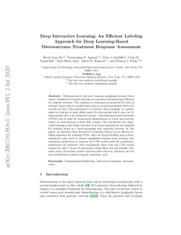 Deep Interactive Learning: An Efficient Labeling Approach for Deep
  Learning-Based Osteosarcoma Treatment Response Assessment