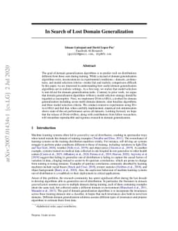 In Search of Lost Domain Generalization