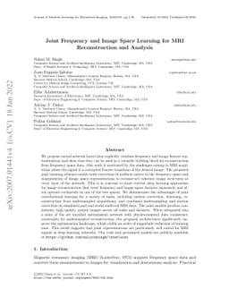 Joint Frequency and Image Space Learning for MRI Reconstruction and
  Analysis