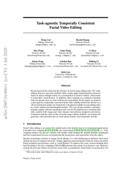 Task-agnostic Temporally Consistent Facial Video Editing