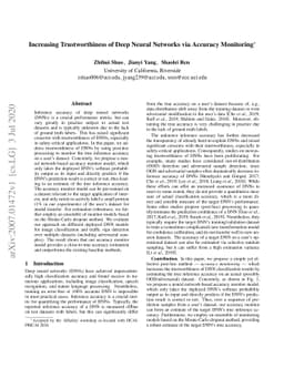 Increasing Trustworthiness of Deep Neural Networks via Accuracy
  Monitoring