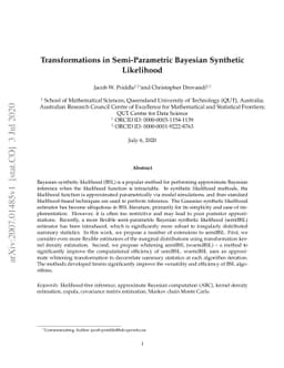 Transformations in Semi-Parametric Bayesian Synthetic Likelihood