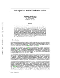 Self-supervised Neural Architecture Search