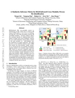 A Similarity Inference Metric for RGB-Infrared Cross-Modality Person
  Re-identification
