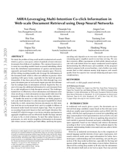 MIRA: Leveraging Multi-Intention Co-click Information in Web-scale
  Document Retrieval using Deep Neural Networks