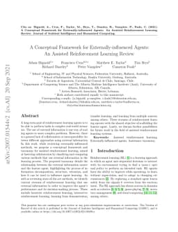 A Conceptual Framework for Externally-influenced Agents: An Assisted
  Reinforcement Learning Review