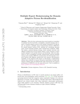 Multiple Expert Brainstorming for Domain Adaptive Person
  Re-identification