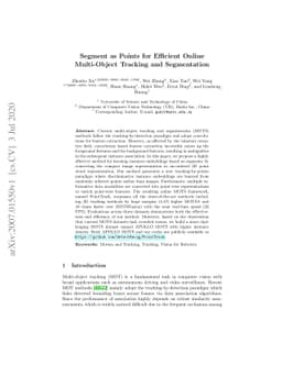 Segment as Points for Efficient Online Multi-Object Tracking and
  Segmentation