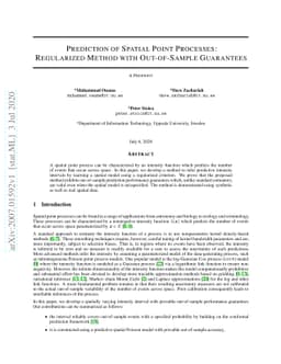 Prediction of Spatial Point Processes: Regularized Method with
  Out-of-Sample Guarantees