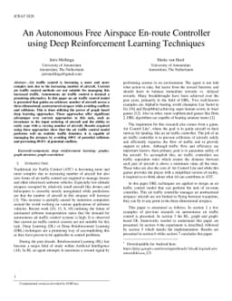 An Autonomous Free Airspace En-route Controller using Deep Reinforcement
  Learning Techniques