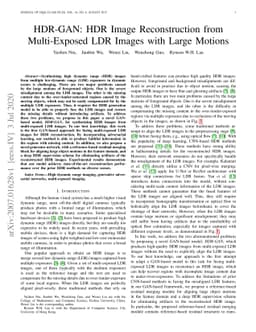 HDR-GAN: HDR Image Reconstruction from Multi-Exposed LDR Images with
  Large Motions