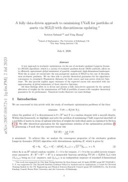 A fully data-driven approach to minimizing CVaR for portfolio of assets
  via SGLD with discontinuous updating
