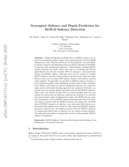 Synergistic saliency and depth prediction for RGB-D saliency detection