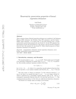 Monotonicity preservation properties of kernel regression estimators