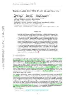 Explainable Deep One-Class Classification