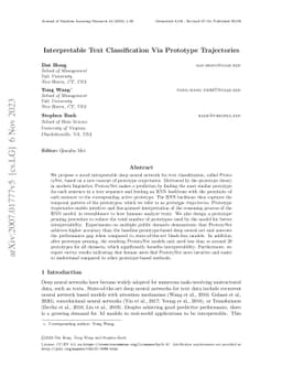 ProtoryNet - Interpretable Text Classification Via Prototype
  Trajectories
