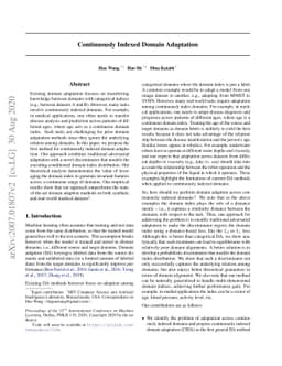 Continuously Indexed Domain Adaptation