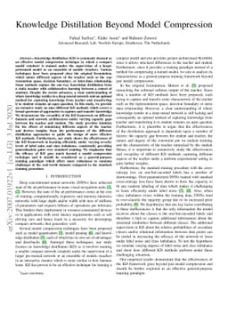 Knowledge Distillation Beyond Model Compression