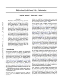 Bidirectional Model-based Policy Optimization