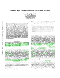 FracBits: Mixed Precision Quantization via Fractional Bit-Widths