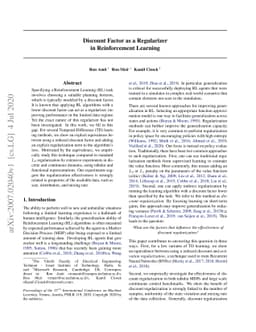 Discount Factor as a Regularizer in Reinforcement Learning