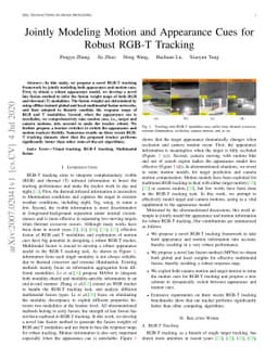 Jointly Modeling Motion and Appearance Cues for Robust RGB-T Tracking