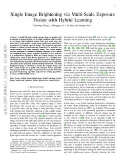 Single Image Brightening via Multi-Scale Exposure Fusion with Hybrid
  Learning