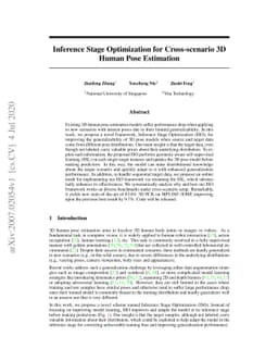 Inference Stage Optimization for Cross-scenario 3D Human Pose Estimation