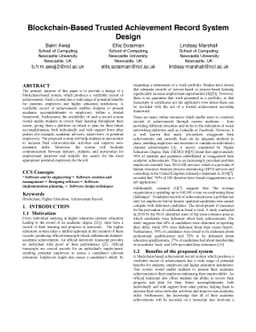 Blockchain-Based Trusted Achievement Record System Design