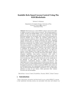 Scalable Role-based Access Control Using The EOS Blockchain