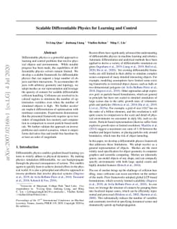 Scalable Differentiable Physics for Learning and Control