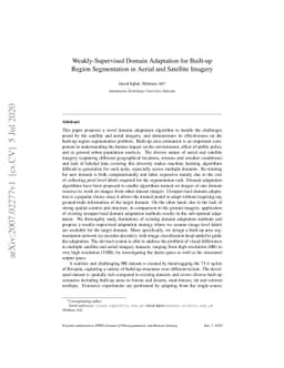 Weakly Supervised Domain Adaptation for Built-up Region Segmentation in
  Aerial and Satellite Imagery