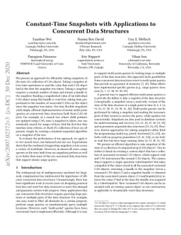 Constant-Time Snapshots with Applications to Concurrent Data Structures