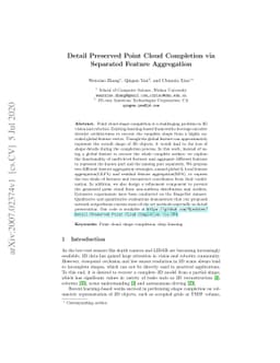 Detail Preserved Point Cloud Completion via Separated Feature
  Aggregation