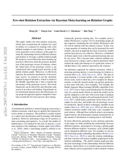 Few-shot Relation Extraction via Bayesian Meta-learning on Relation
  Graphs