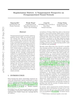 Regularization Matters: A Nonparametric Perspective on Overparametrized
  Neural Network