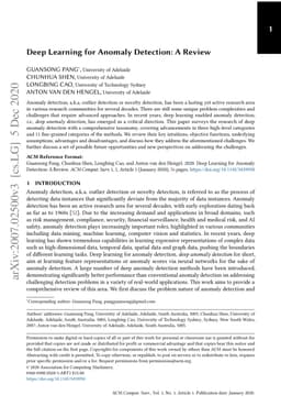 Deep Learning for Anomaly Detection: A Review