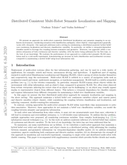 Distributed Consistent Multi-Robot Semantic Localization and Mapping