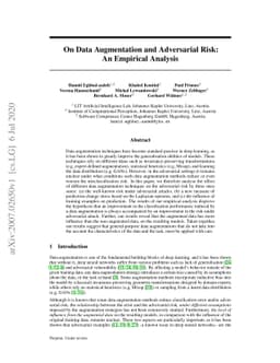 On Data Augmentation and Adversarial Risk: An Empirical Analysis