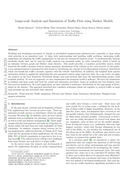 Large-scale Analysis and Simulation of Traffic Flow using Markov Models