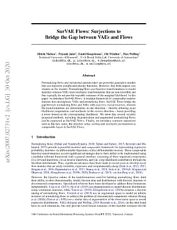 SurVAE Flows: Surjections to Bridge the Gap between VAEs and Flows