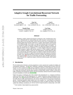 Adaptive Graph Convolutional Recurrent Network for Traffic Forecasting