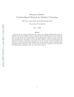 Descent-to-Delete: Gradient-Based Methods for Machine Unlearning
