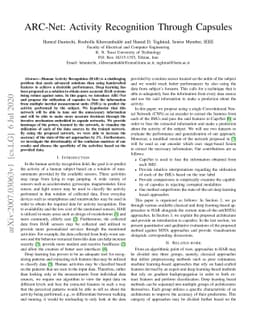 ARC-Net: Activity Recognition Through Capsules