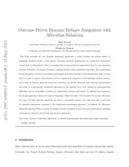 Outcome-Driven Dynamic Refugee Assignment with Allocation Balancing
