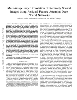 Multi-image Super Resolution of Remotely Sensed Images using Residual
  Feature Attention Deep Neural Networks