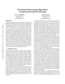 Prioritized Restreaming Algorithms for Balanced Graph Partitioning
