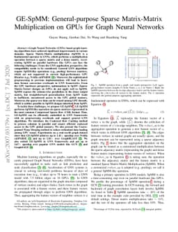 GE-SpMM: General-purpose Sparse Matrix-Matrix Multiplication on GPUs for
  Graph Neural Networks
