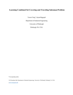Learning Combined Set Covering and Traveling Salesman Problem
